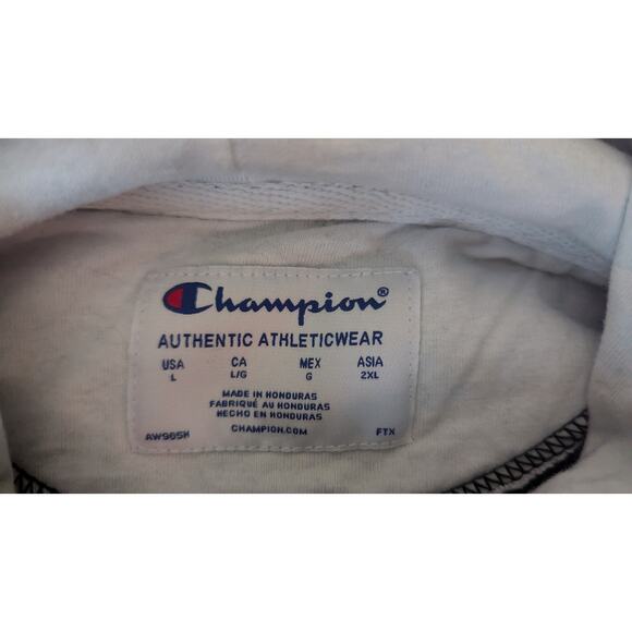 BACK TO SCHOOL Mint Condition Black & White CHAMPION Hoodie Sweatshirt LARGE - Picture 4 of 4
